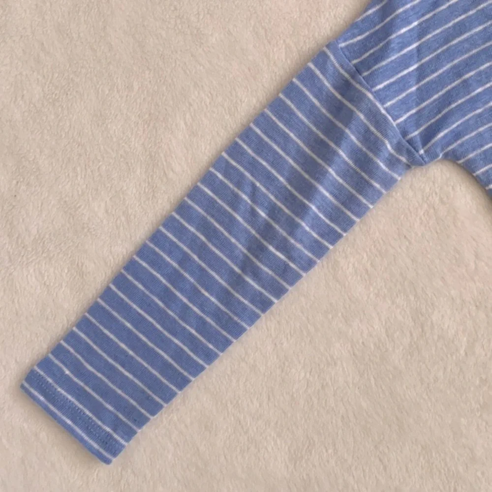 Vince | Linen Striped Long Sleeve Boxy Fit Shirt VNBXG0367 Blue/White (4) - Picture 7 of 15